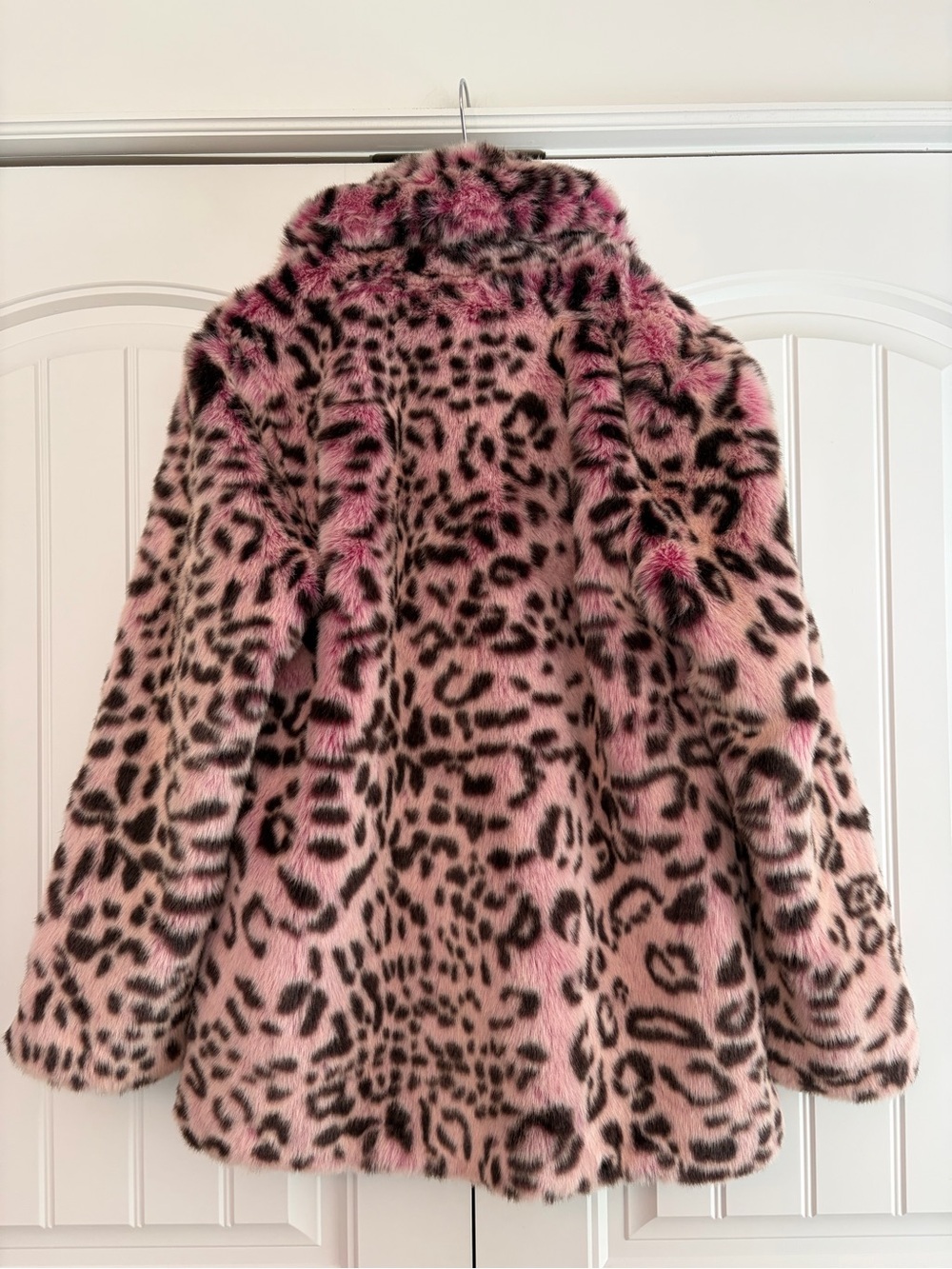 Avec Les Filles Pink Leopard Faux Fur Teddy Coat Anthro Women's Size Med - Picture 7 of 12